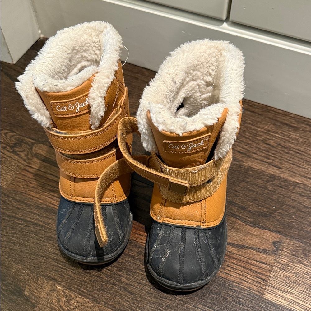 Cat & Jack Tan and Black Kids' Boots